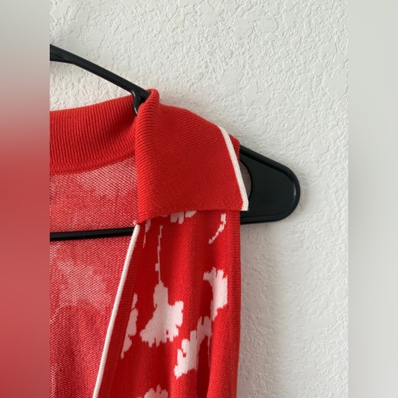 Orange and White Halter Wrap Dress - Picture 4 of 13